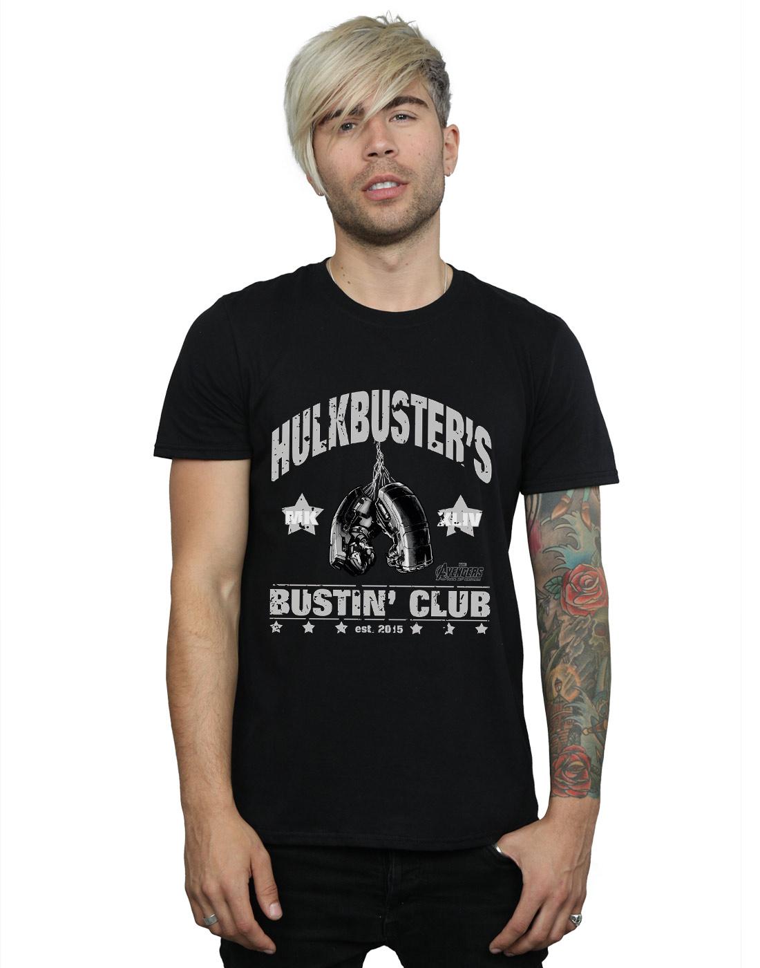 Black - Back - Marvel Mens Iron Man Hulkbuster´s Bustin´ Club T-Shirt