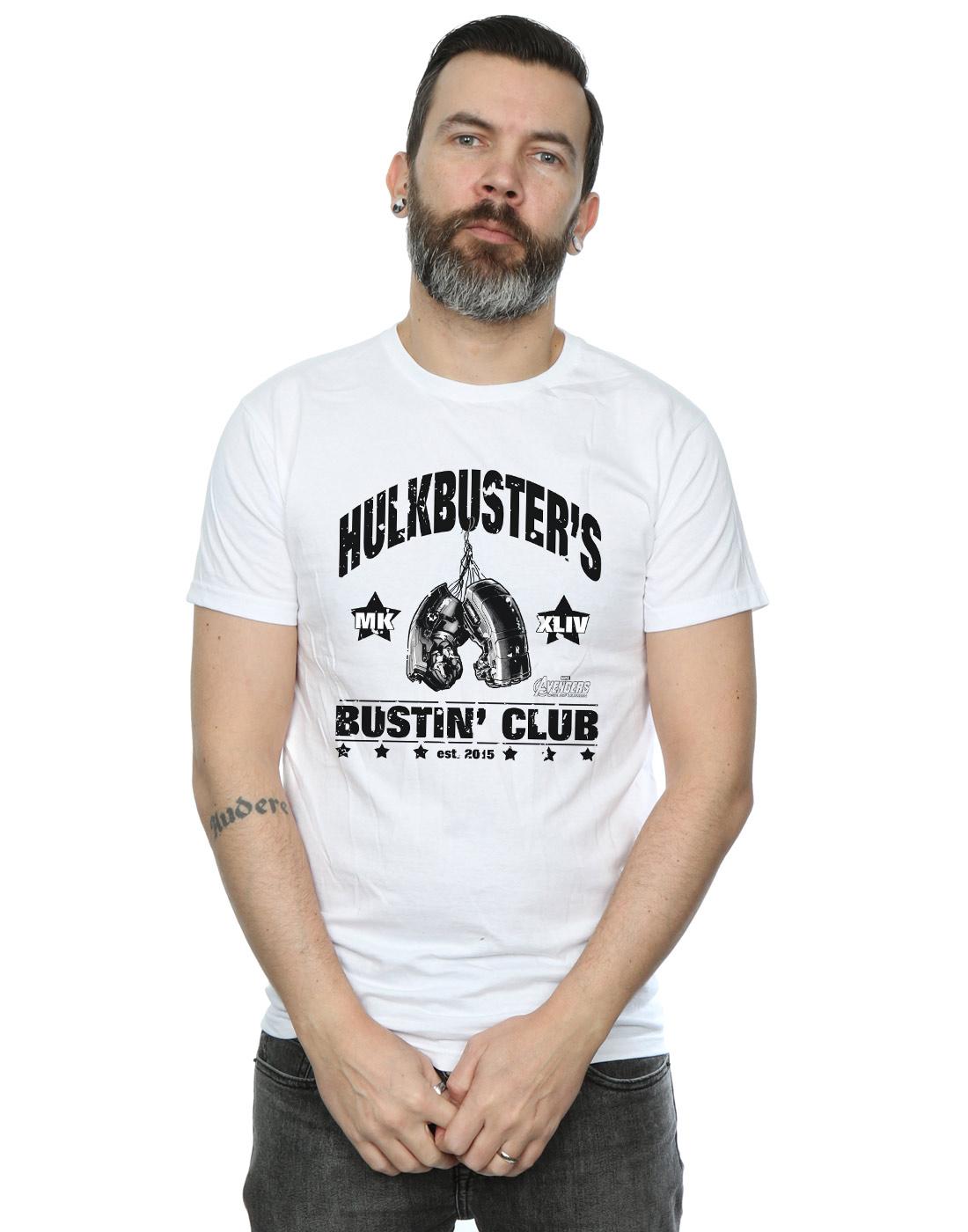 White - Back - Marvel Mens Iron Man Hulkbuster´s Bustin´ Club T-Shirt