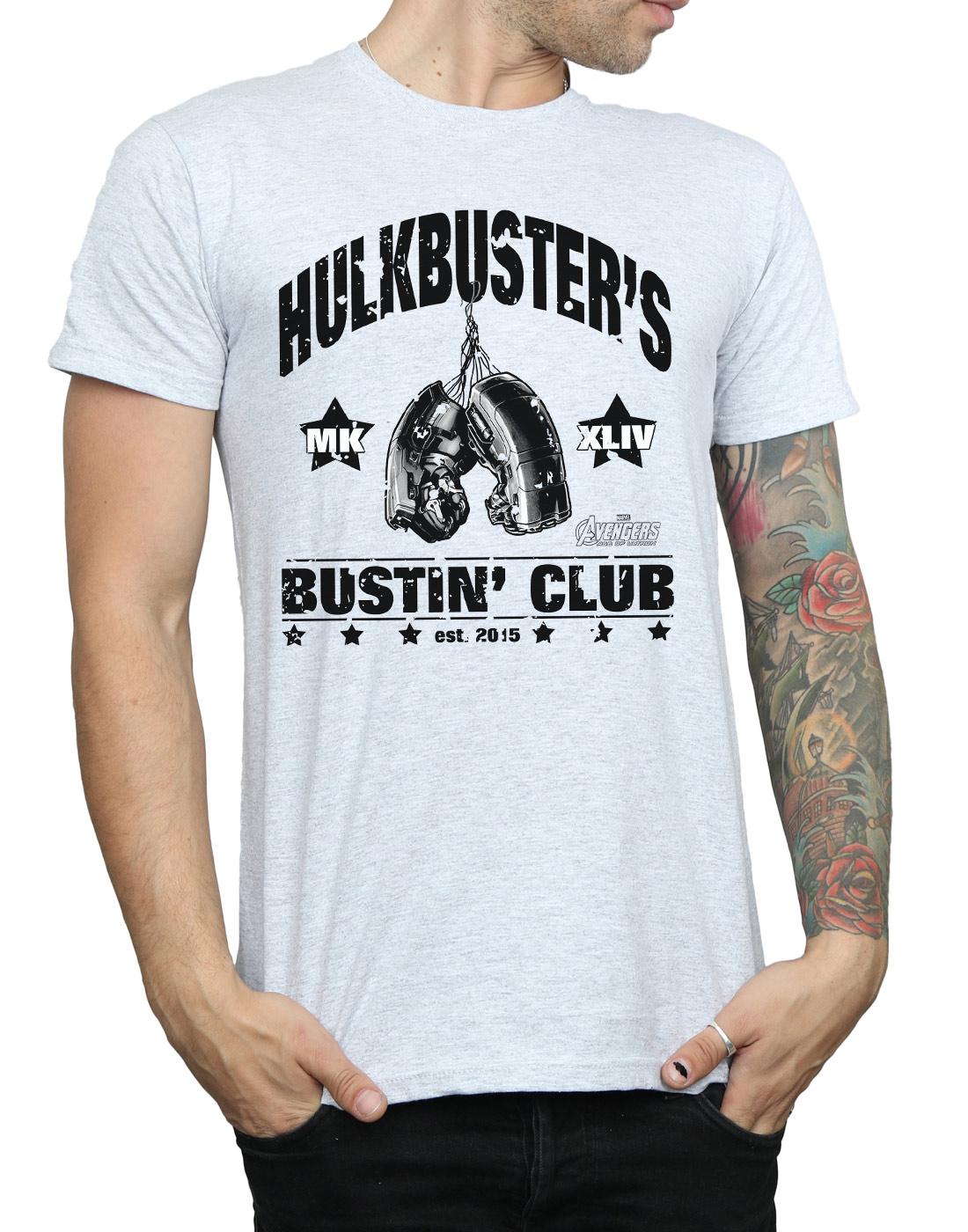Sports Grey - Side - Marvel Mens Iron Man Hulkbuster´s Bustin´ Club T-Shirt