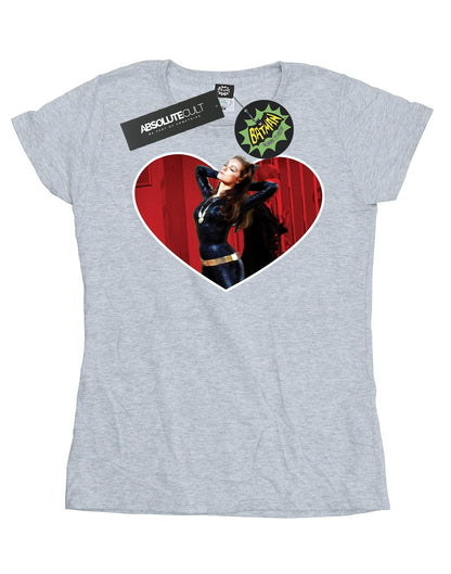 Sports Grey - Front - DC Comics Womens-Ladies Batman TV Series Catwoman Heart Cotton T-Shirt