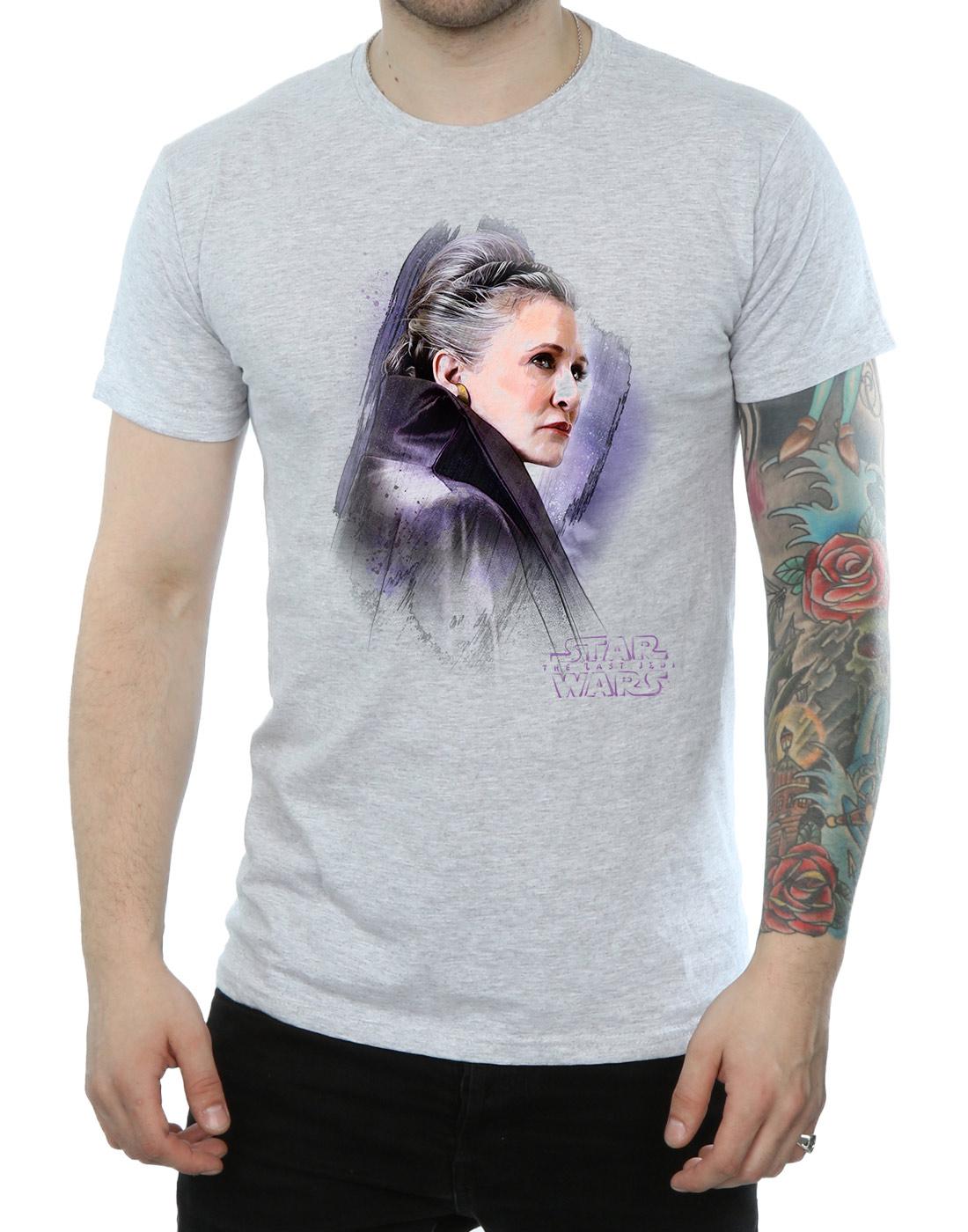 Sports Grey - Side - Star Wars: The Last Jedi Mens Princess Leia Brushed Cotton T-Shirt
