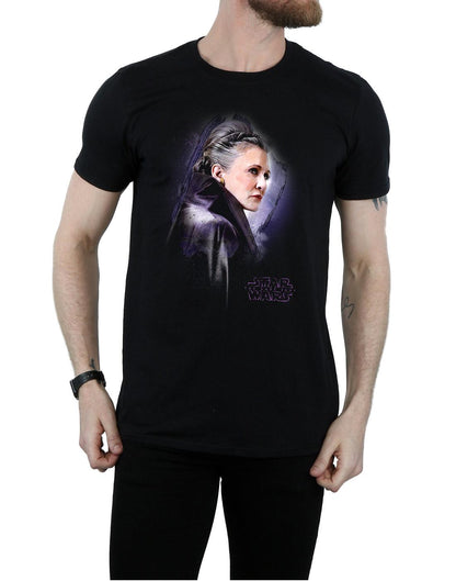 Black - Pack Shot - Star Wars: The Last Jedi Mens Princess Leia Brushed Cotton T-Shirt