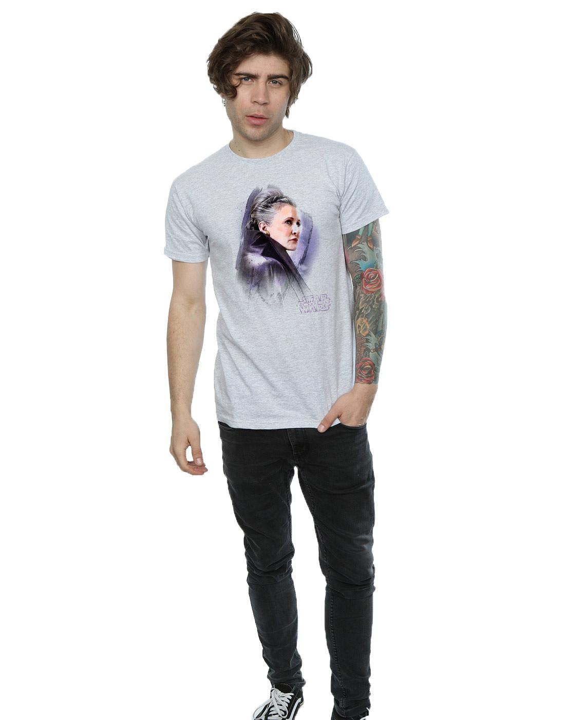 Sports Grey - Lifestyle - Star Wars: The Last Jedi Mens Princess Leia Brushed Cotton T-Shirt