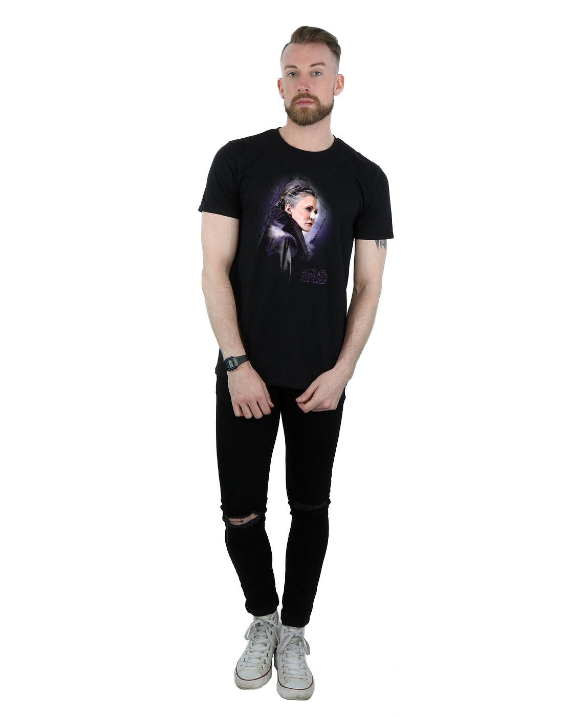 Black - Close up - Star Wars: The Last Jedi Mens Princess Leia Brushed Cotton T-Shirt