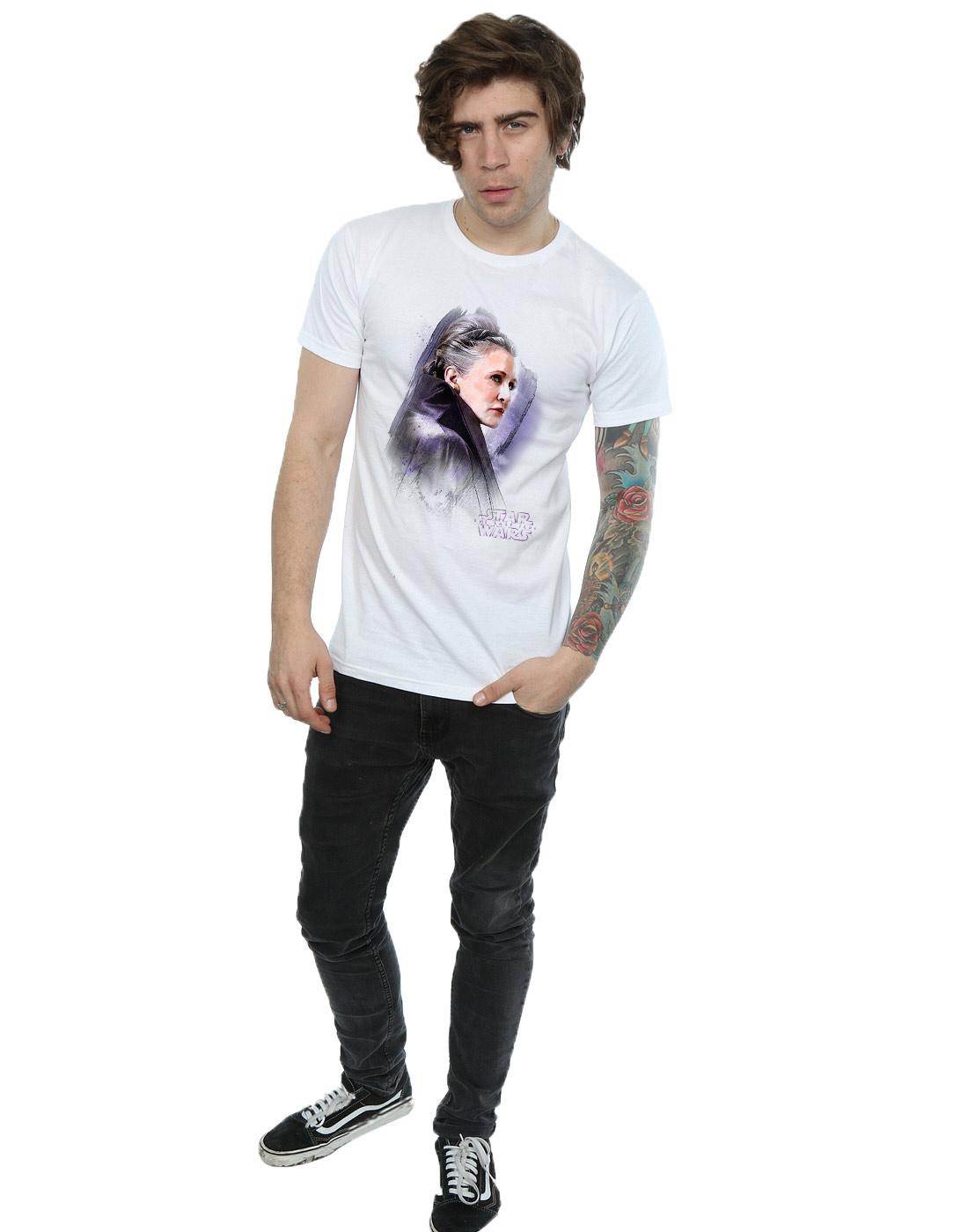 White - Close up - Star Wars: The Last Jedi Mens Princess Leia Brushed Cotton T-Shirt