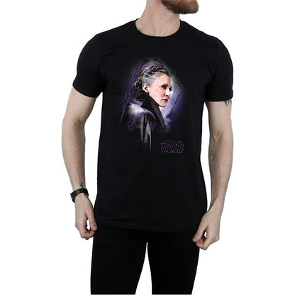 Black - Side - Star Wars: The Last Jedi Mens Princess Leia Brushed Cotton T-Shirt