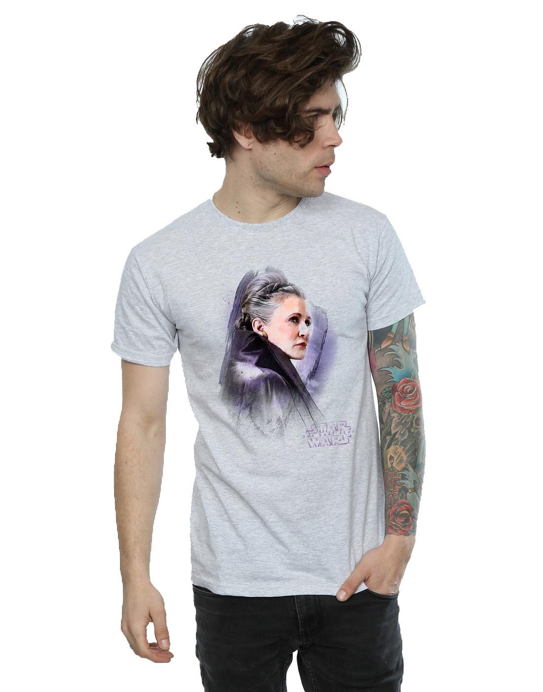 Sports Grey - Back - Star Wars: The Last Jedi Mens Princess Leia Brushed Cotton T-Shirt