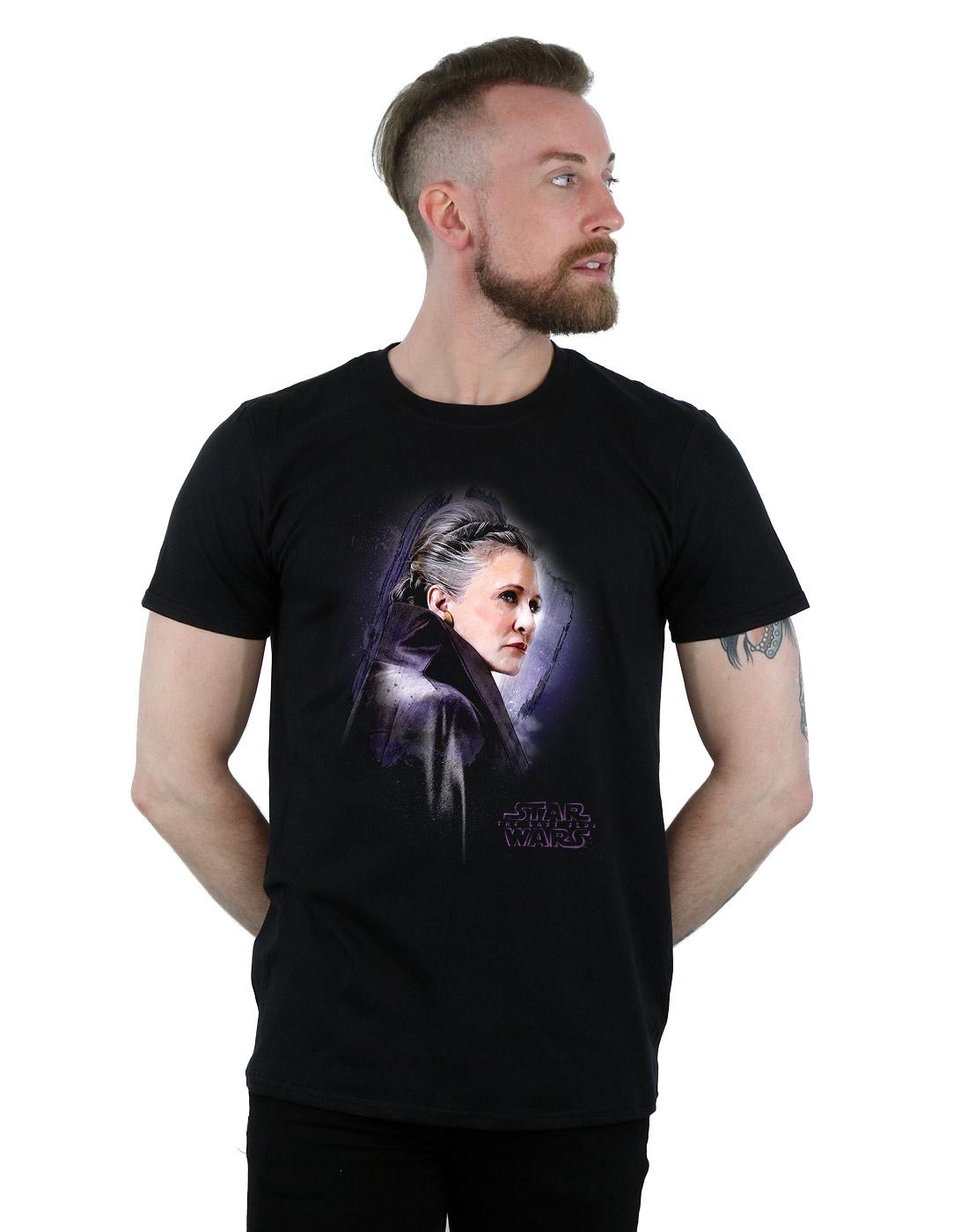 Black - Lifestyle - Star Wars: The Last Jedi Mens Princess Leia Brushed Cotton T-Shirt