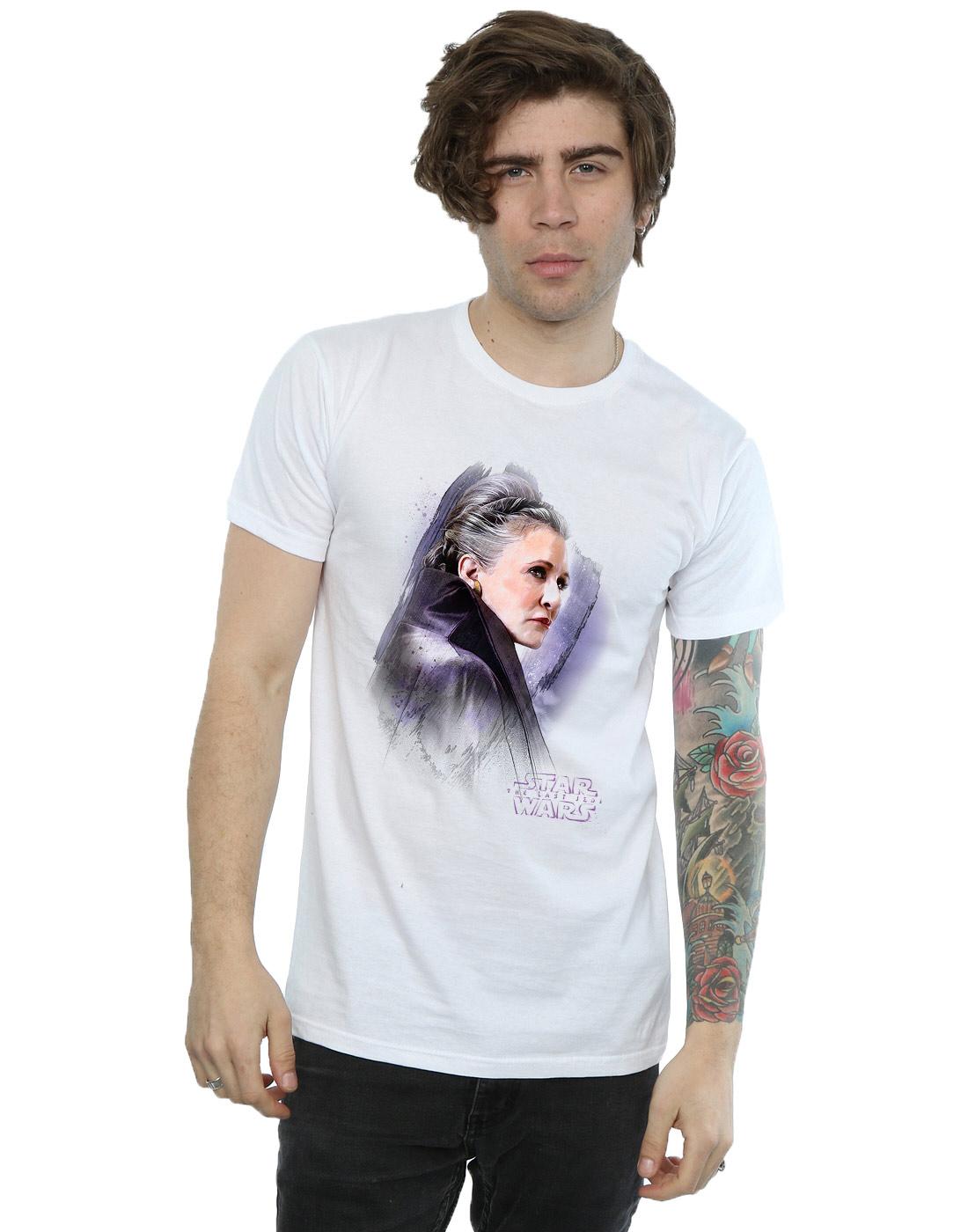 White - Lifestyle - Star Wars: The Last Jedi Mens Princess Leia Brushed Cotton T-Shirt