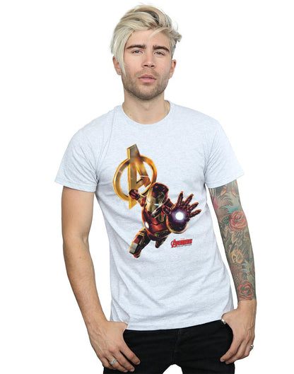 Sports Grey - Back - Marvel Mens Iron Man Pose T-Shirt