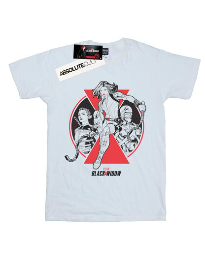 White - Front - Marvel Womens-Ladies Black Widow Movie Character Badge Cotton Boyfriend T-Shirt