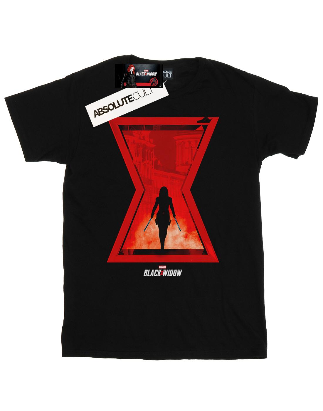 Black - Front - Marvel Womens-Ladies Black Widow Movie Icon Silhouette Cotton Boyfriend T-Shirt