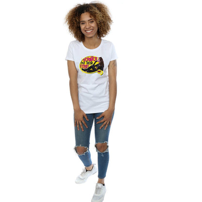 White - Lifestyle - DC Comics Womens-Ladies Batman TV Series Catwoman Scratch Cotton T-Shirt