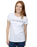 White - Back - Friends Womens-Ladies Logo Cotton T-Shirt
