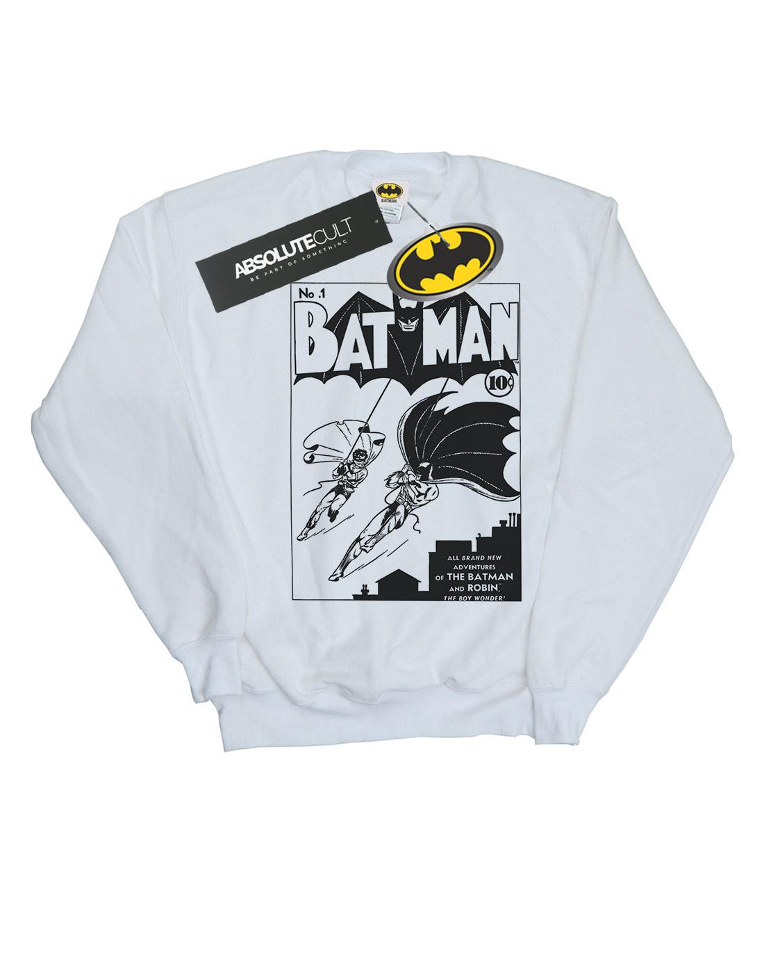 White - Front - DC Comics Mens Batman No. 1 Mono Cotton Sweatshirt