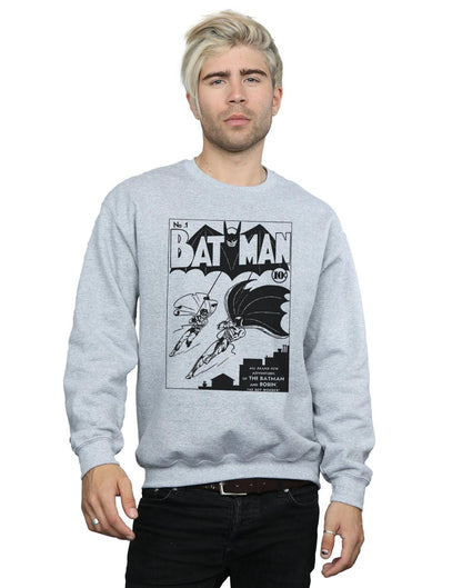 Sports Grey - Back - DC Comics Mens Batman No. 1 Mono Cotton Sweatshirt