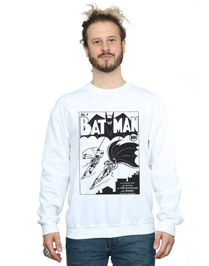 White - Back - DC Comics Mens Batman No. 1 Mono Cotton Sweatshirt