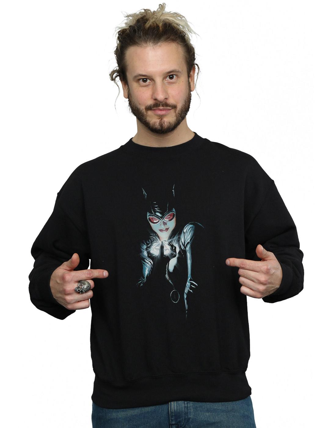 Black - Back - DC Comics Mens Batman Alex Ross Catwoman Cotton Sweatshirt
