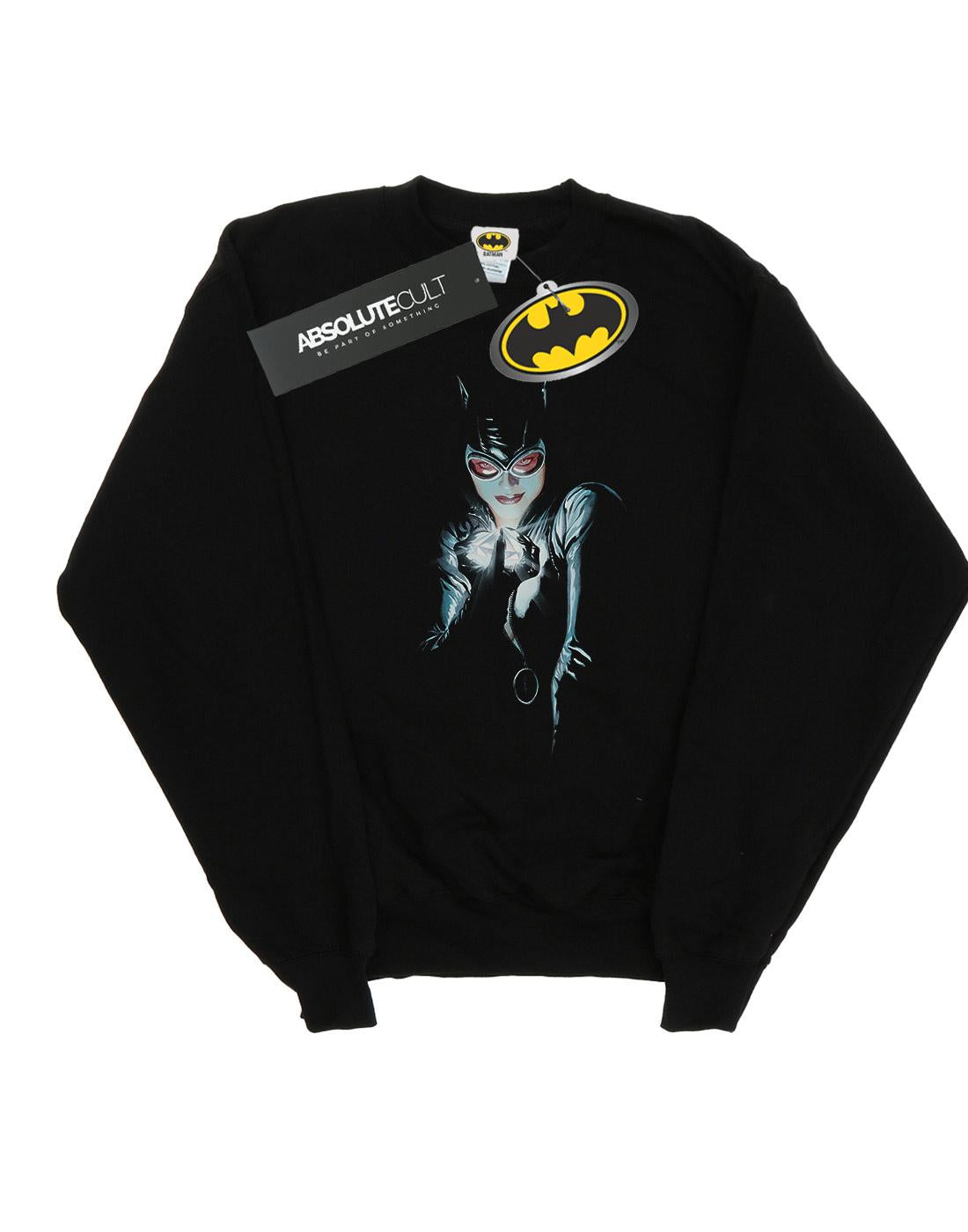 Black - Front - DC Comics Mens Batman Alex Ross Catwoman Cotton Sweatshirt