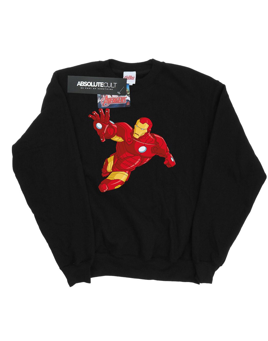 Black - Front - Marvel Womens-Ladies Iron Man Simple Sweatshirt