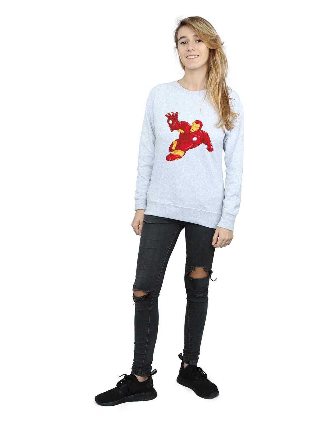 Heather Grey - Lifestyle - Marvel Womens-Ladies Iron Man Simple Sweatshirt