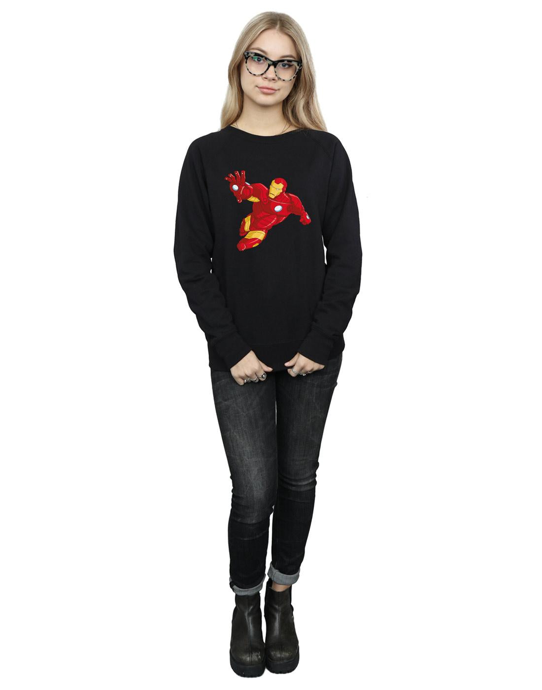 Black - Lifestyle - Marvel Womens-Ladies Iron Man Simple Sweatshirt