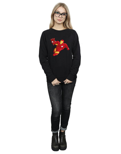 Black - Lifestyle - Marvel Womens-Ladies Iron Man Simple Sweatshirt