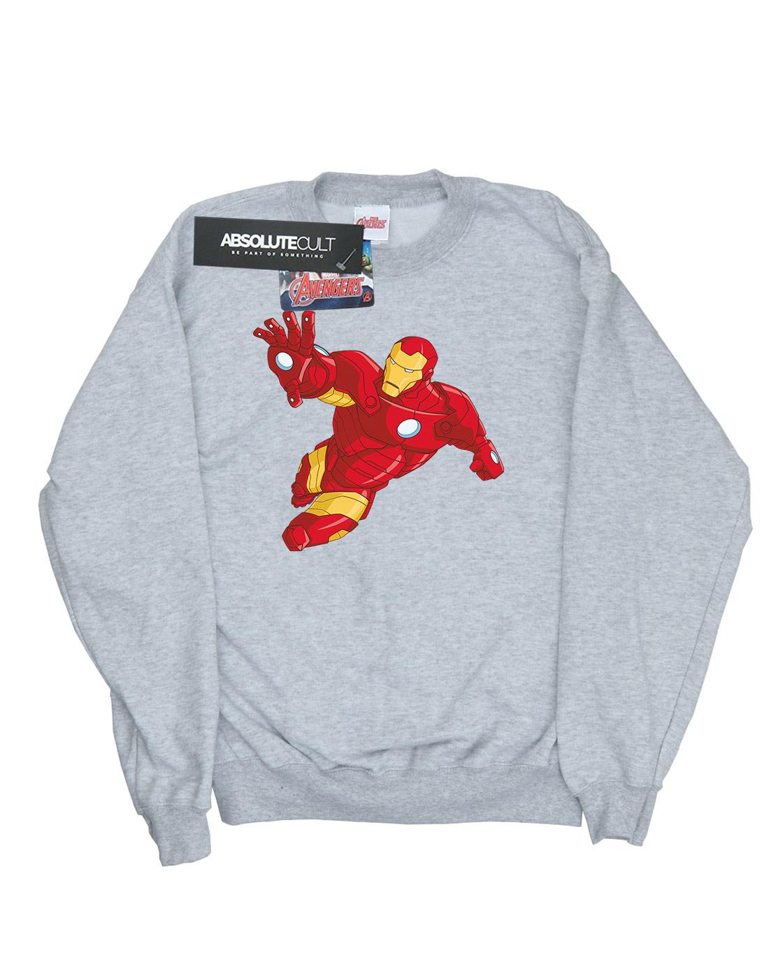 Heather Grey - Front - Marvel Womens-Ladies Iron Man Simple Sweatshirt