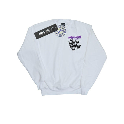 White - Front - DC Comics Mens Batman Joker Smile Breast Print Cotton Sweatshirt