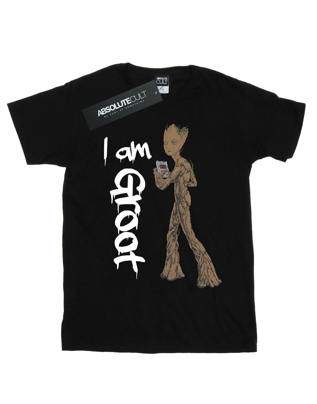 Black - Front - Marvel Mens Avengers Infinity War Graffiti Groot T-Shirt