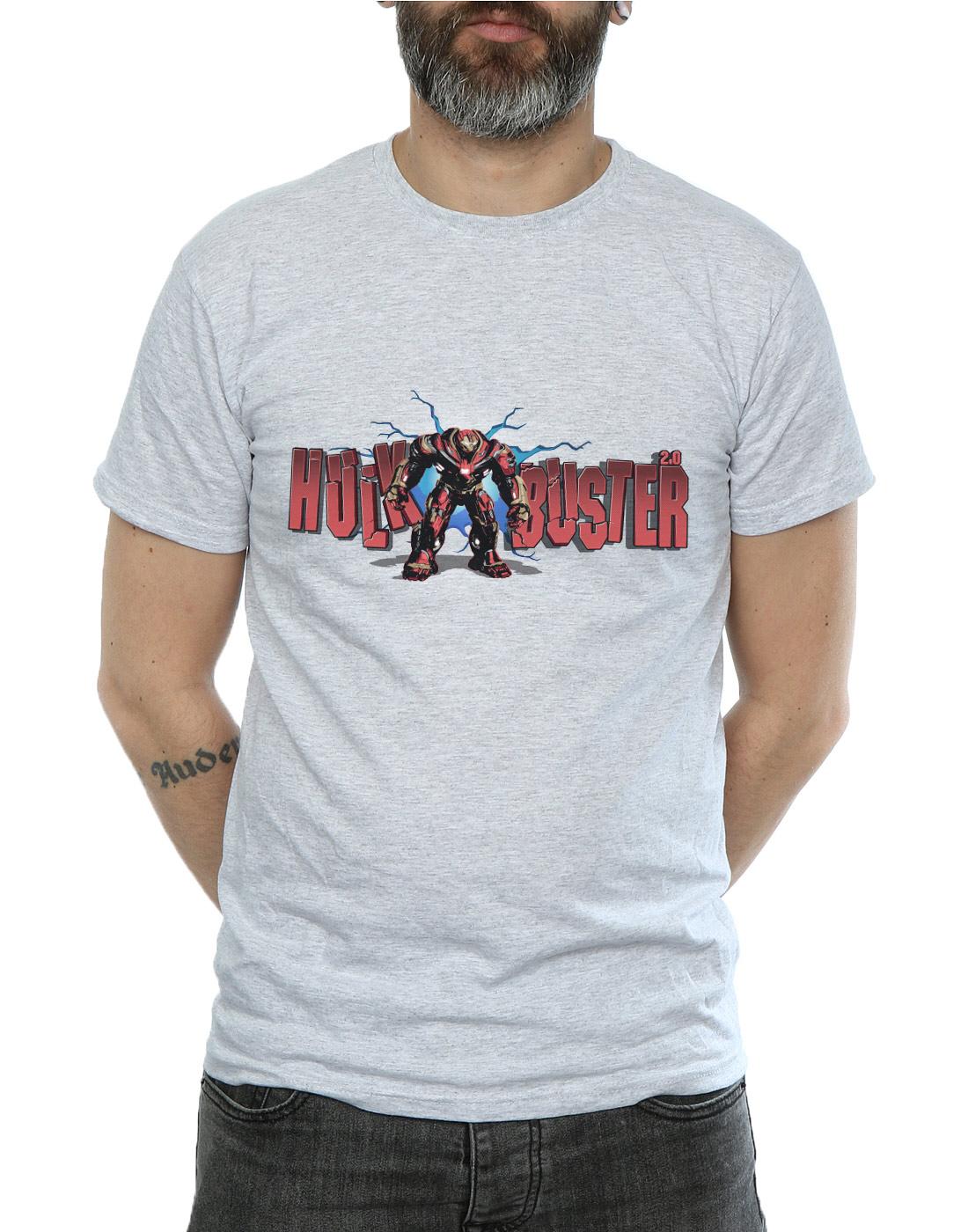 Sports Grey - Side - Marvel Mens Avengers Infinity War Hulkbuster 2.0 T-Shirt