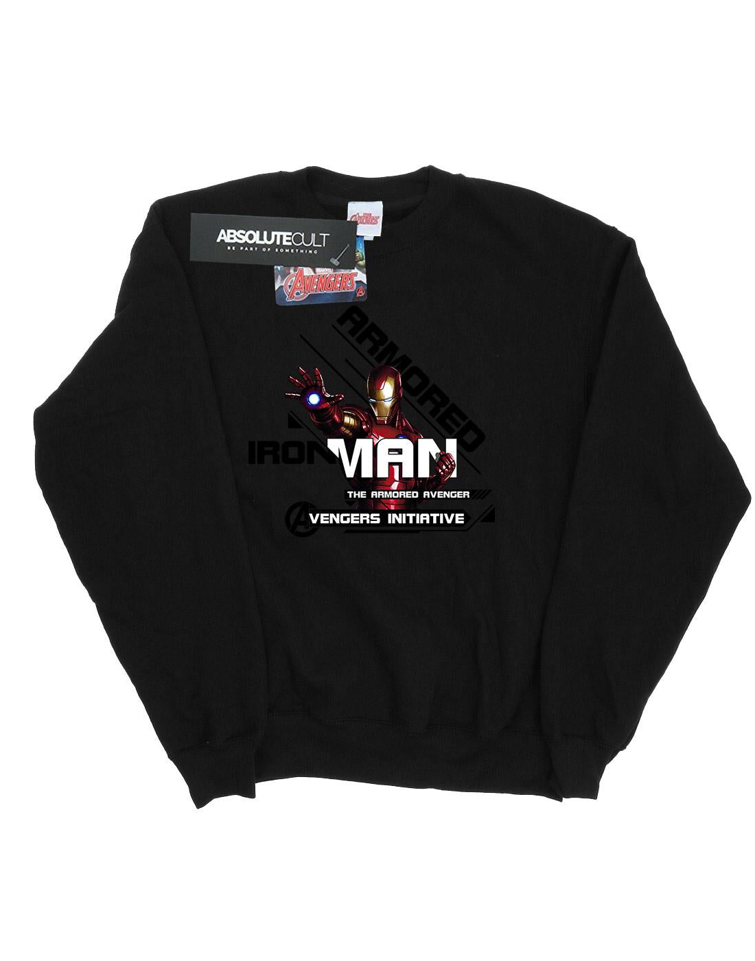 Black - Front - Marvel Womens-Ladies Iron Man Armored Avenger Sweatshirt