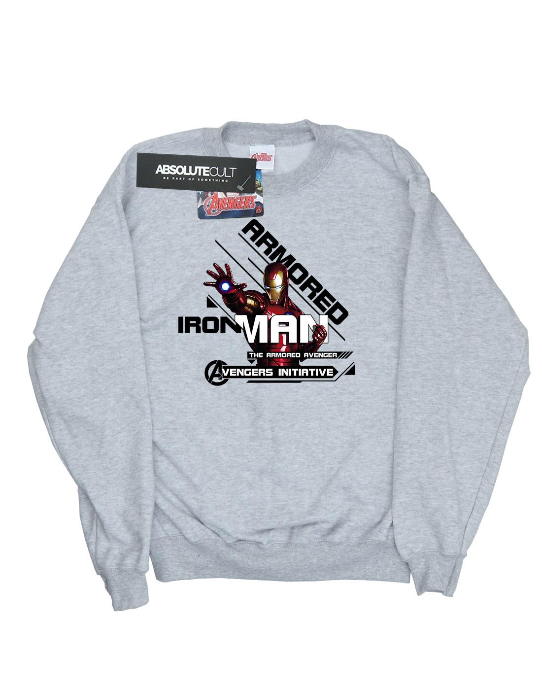 Heather Grey - Front - Marvel Womens-Ladies Iron Man Armored Avenger Sweatshirt