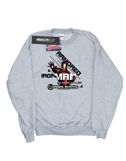Heather Grey - Front - Marvel Womens-Ladies Iron Man Armored Avenger Sweatshirt