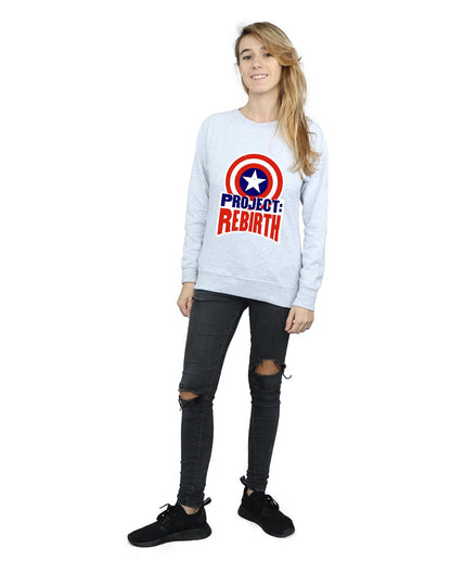 Heather Grey - Lifestyle - Marvel Womens-Ladies Captain America Project Rebirth Sweatshirt
