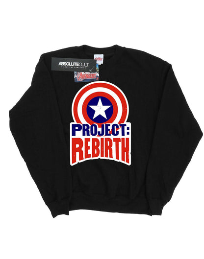 Black - Pack Shot - Marvel Womens-Ladies Captain America Project Rebirth Sweatshirt