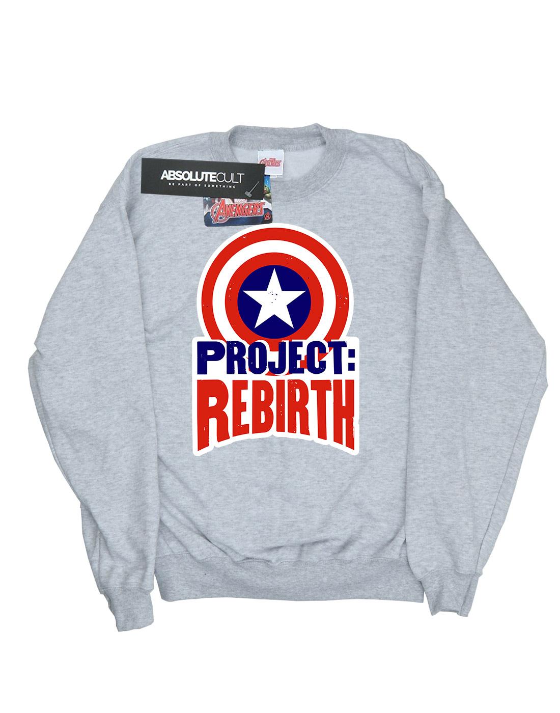 Heather Grey - Front - Marvel Womens-Ladies Captain America Project Rebirth Sweatshirt