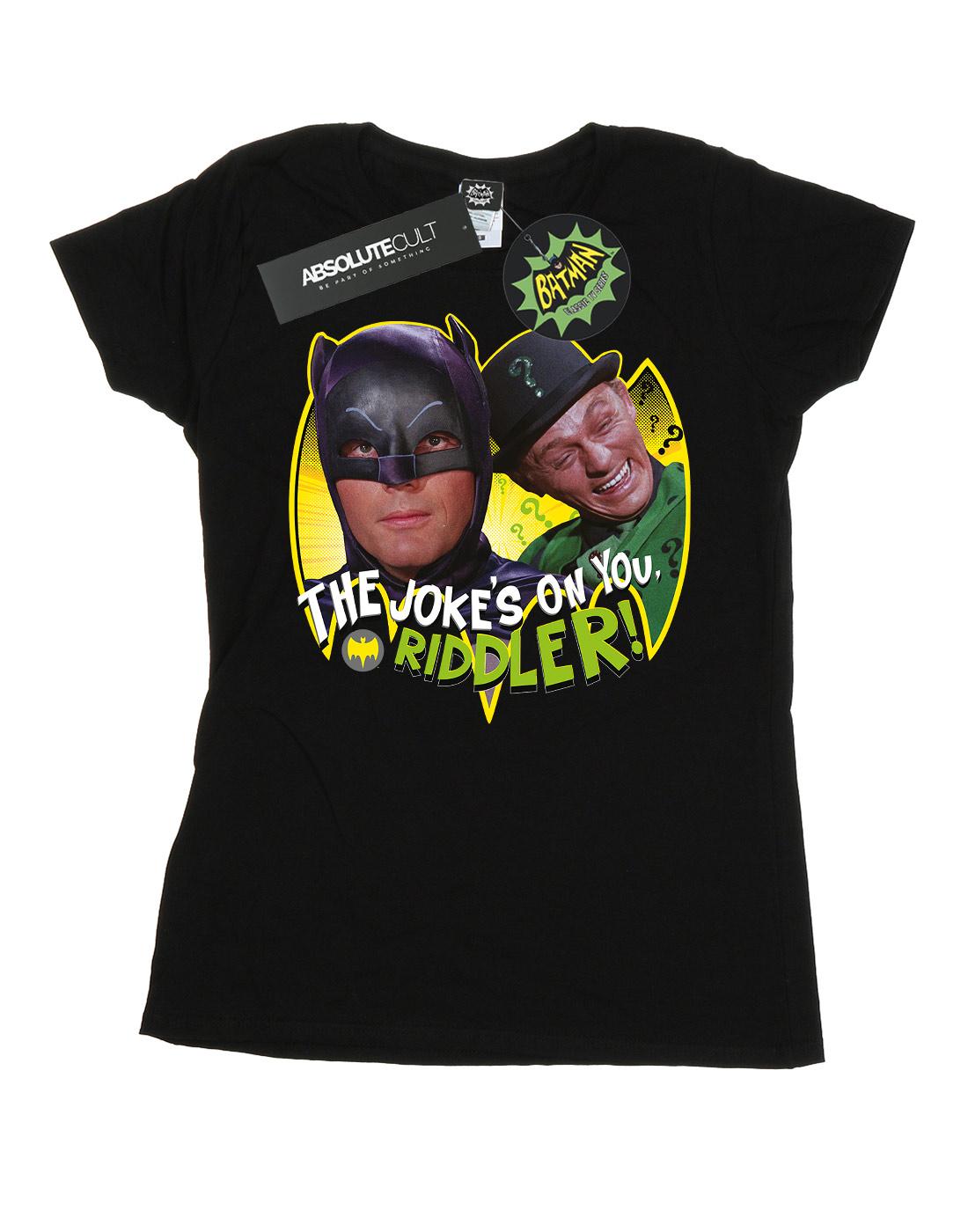 Black - Front - DC Comics Womens-Ladies Batman TV Series The Riddler Joke Cotton T-Shirt