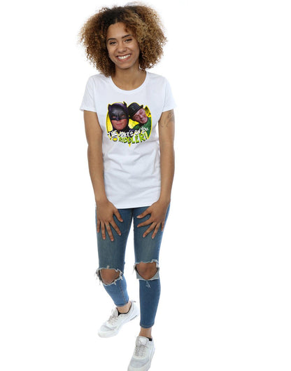 White - Side - DC Comics Womens-Ladies Batman TV Series The Riddler Joke Cotton T-Shirt