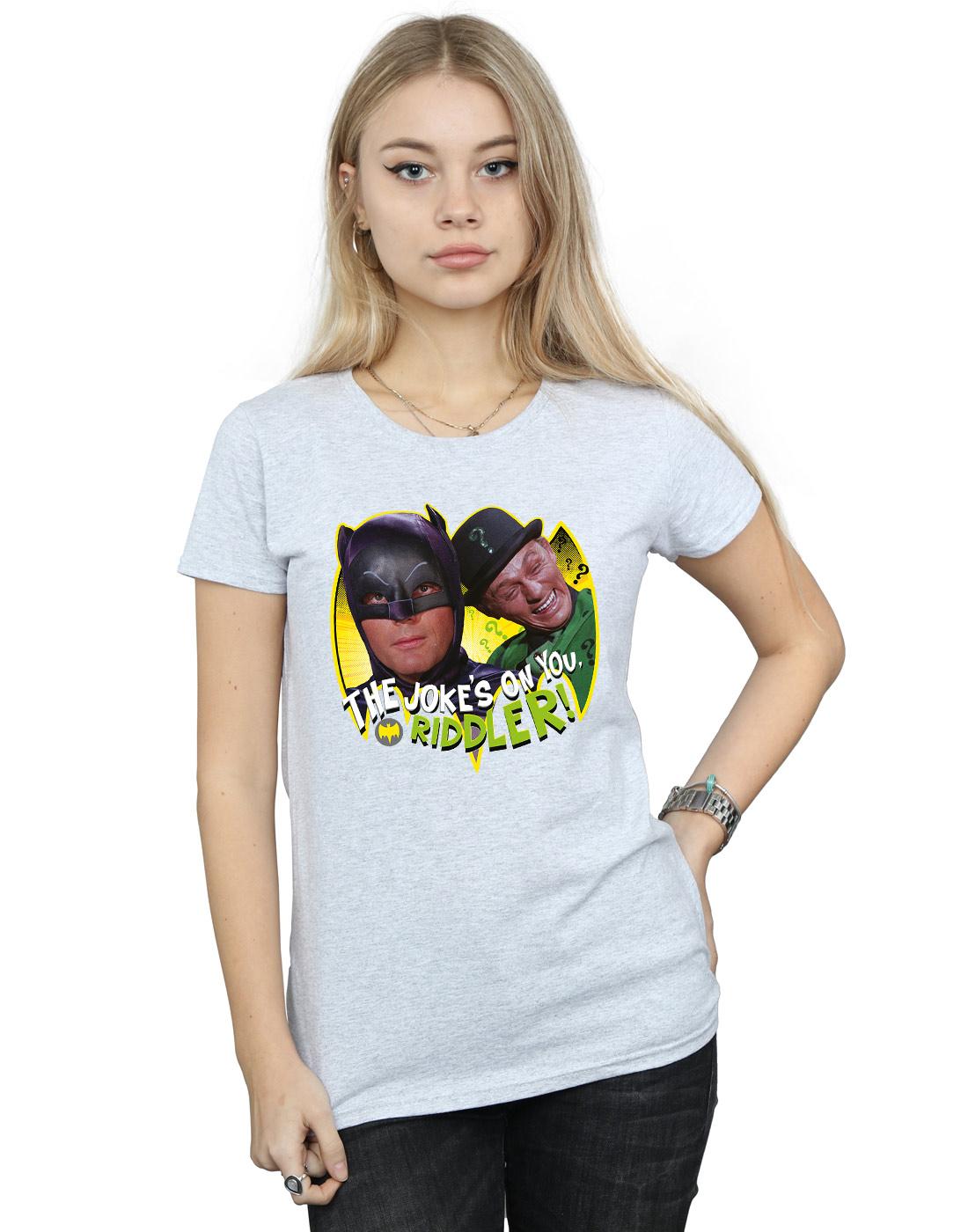 Sports Grey - Back - DC Comics Womens-Ladies Batman TV Series The Riddler Joke Cotton T-Shirt