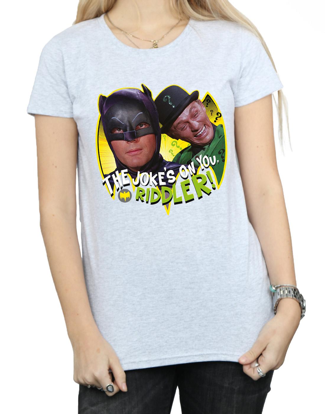 Sports Grey - Side - DC Comics Womens-Ladies Batman TV Series The Riddler Joke Cotton T-Shirt