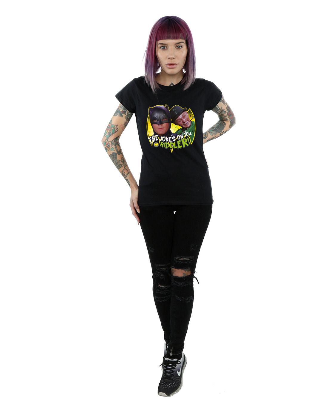 Black - Lifestyle - DC Comics Womens-Ladies Batman TV Series The Riddler Joke Cotton T-Shirt