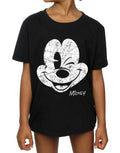 Black - Pack Shot - Disney Girls Mickey Mouse Face Cotton T-Shirt