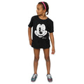 Black - Close up - Disney Girls Mickey Mouse Face Cotton T-Shirt