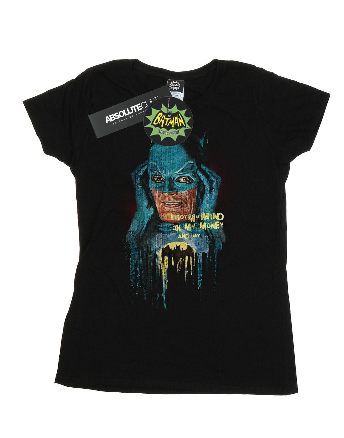 Black - Front - DC Comics Womens-Ladies Batman TV Series Mind On My Money Cotton T-Shirt
