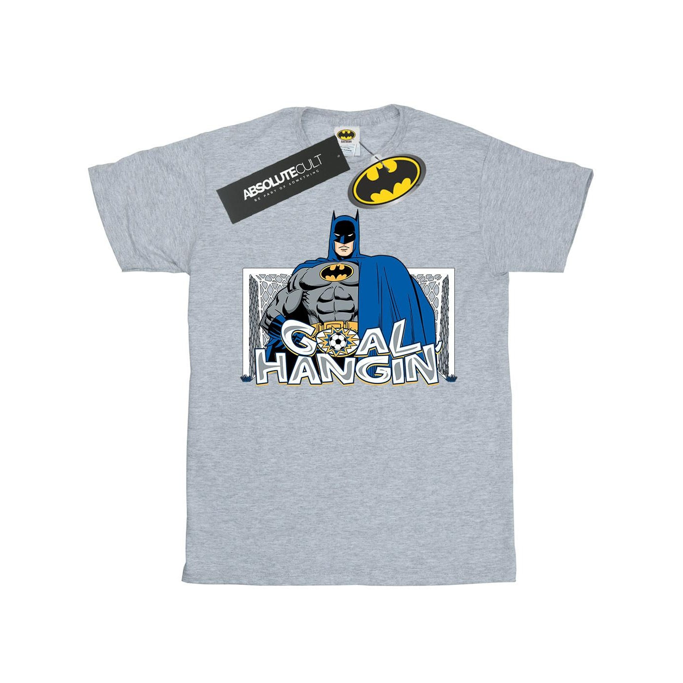 Sports Grey - Front - DC Comics Womens-Ladies Batman Football Goal Hangin´ Cotton Boyfriend T-Shirt