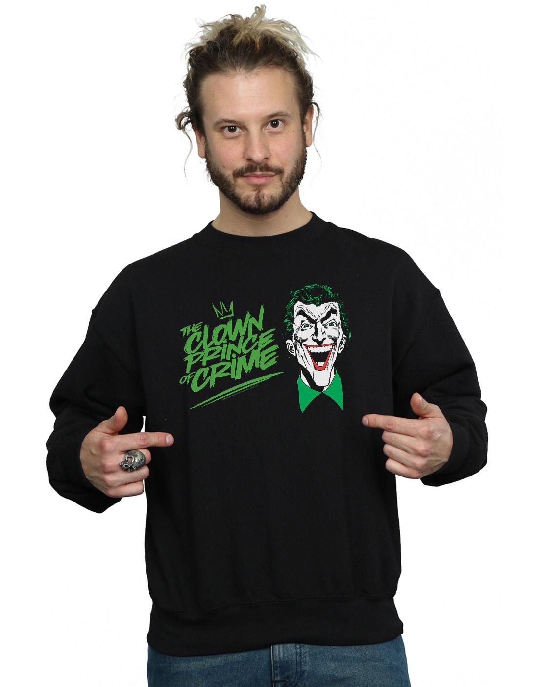 Black - Back - DC Comics Mens Batman Joker The Clown Prince Of Crime Cotton Sweatshirt
