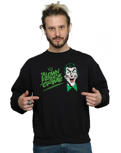 Black - Back - DC Comics Mens Batman Joker The Clown Prince Of Crime Cotton Sweatshirt