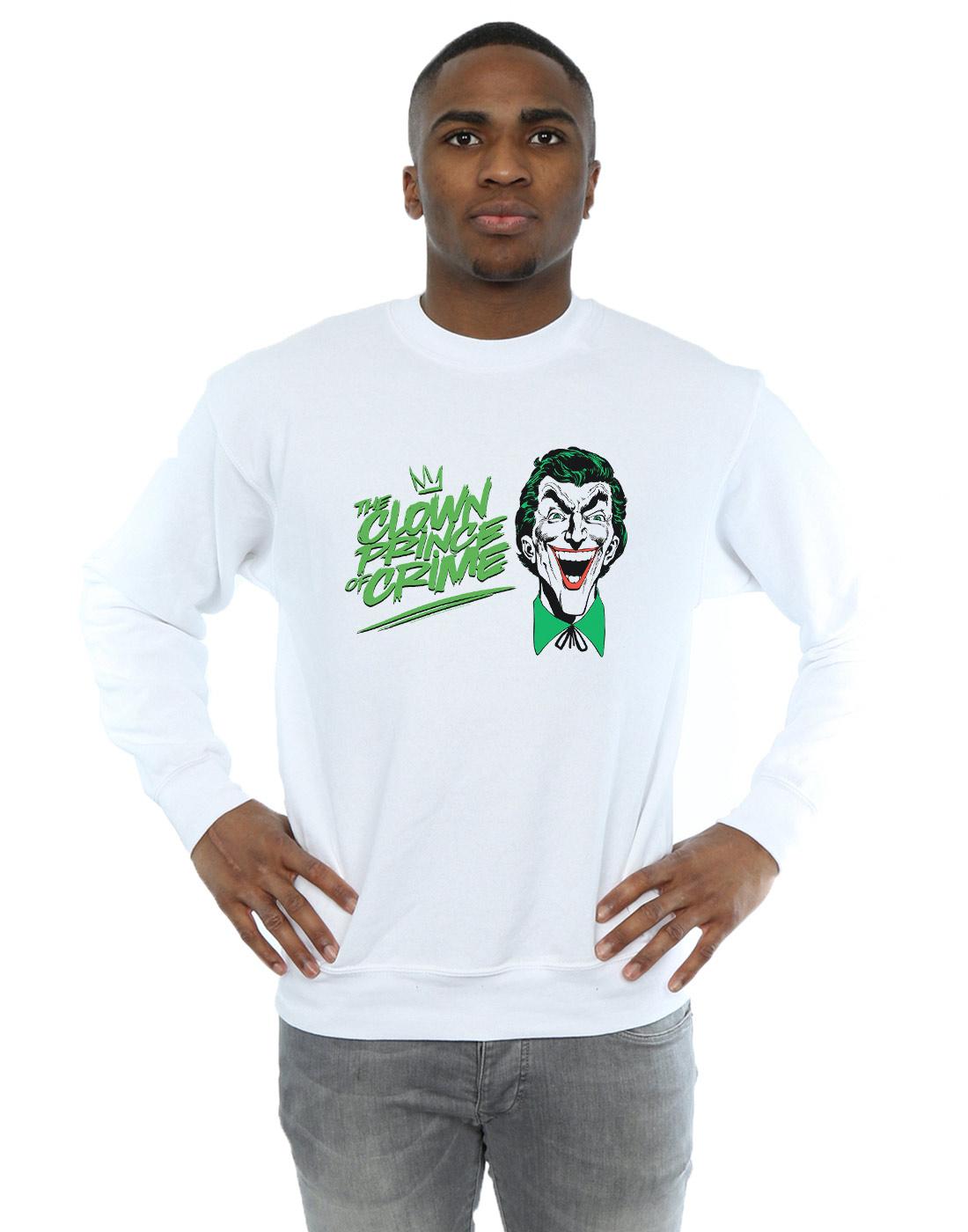 White - Back - DC Comics Mens Batman Joker The Clown Prince Of Crime Cotton Sweatshirt