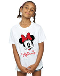 White - Lifestyle - Disney Girls Minnie Mouse Face Cotton T-Shirt